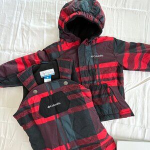 Columbia Coat Overalls Snowsuit Lot Toddler 2T Omni Shield Plaid Set